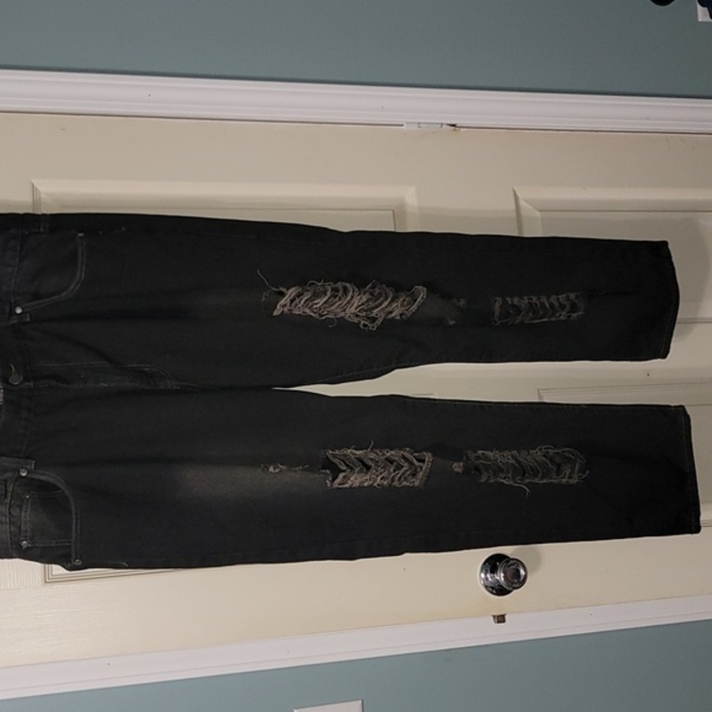 DC Denim Culture Ripped Black‎ Distressed Jeans Men's 44x30 NWT